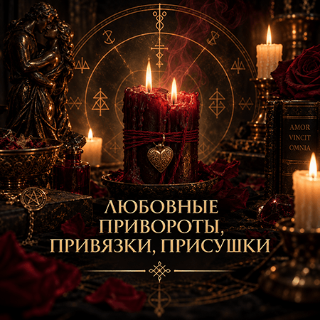 ЛЮБОВНЫЕ ПРИВОРОТЫ, ПРИВЯЗКИ, ПРИСУШКИ. Помощь в сфере Любовной Магии.